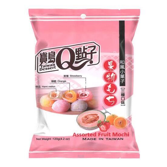 Mochi – Assorted Fruit flavour (melon, orange and strawberry) 120g