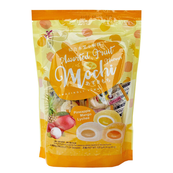 Mochi – dažādi tropiskie augļi (ananasu, mango un ličī) 120g